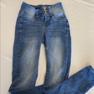 High waisted skinny jeans